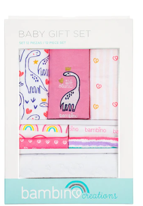 Baby Gift 12 Piezas Fucsia Dinosaurio